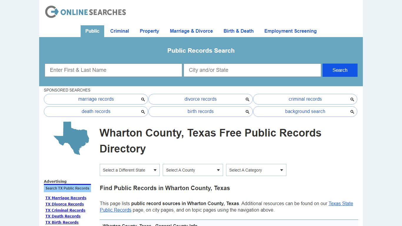 Wharton County, Texas Public Records Directory