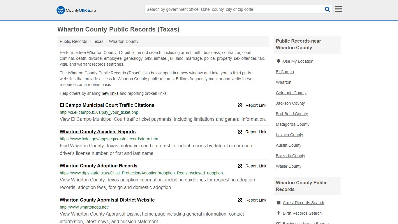 Public Records - Wharton County, TX (Business, Criminal ...